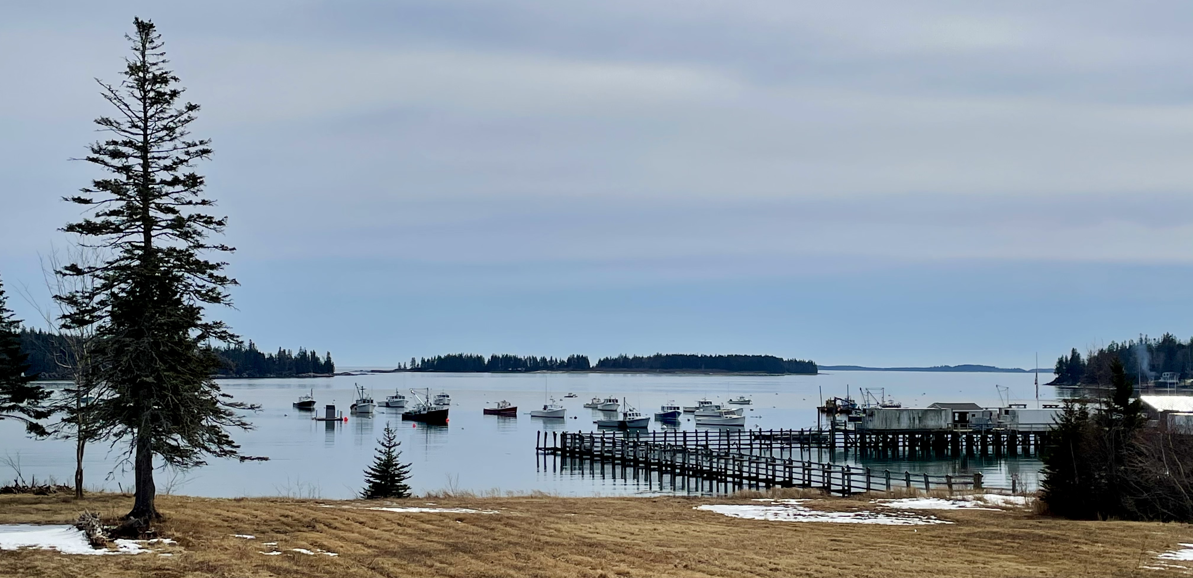 port of small fishing community in Maine